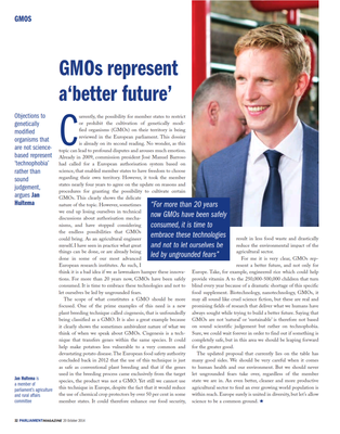 Parliament magazine GMOs